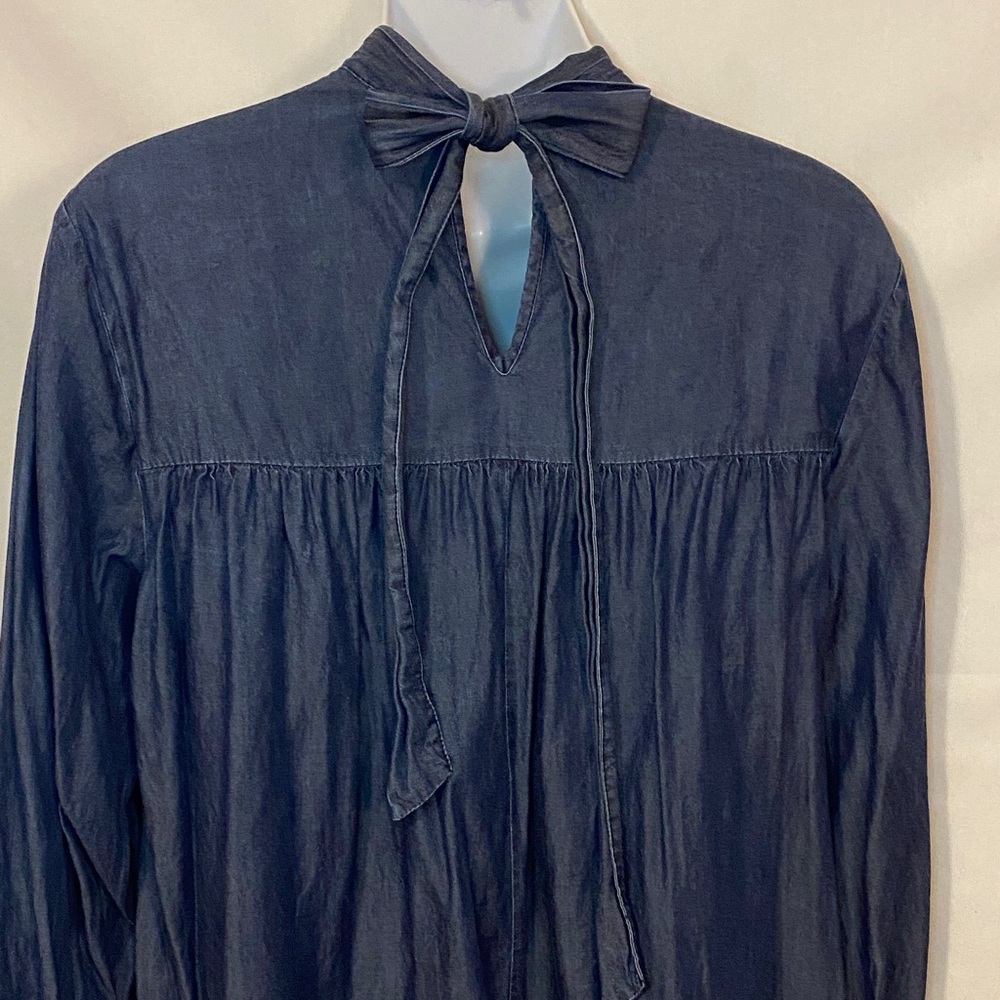 Blue Denim High Neck Top - Picture 6 of 11